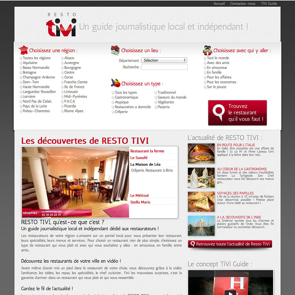 Portail Internet resto-tivi.com